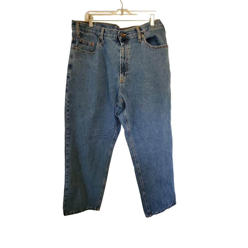 Full Blue Mens Relaxed Fit Straight‎ Leg Jeans Medium Wash 38x30 (Actual 35x28)